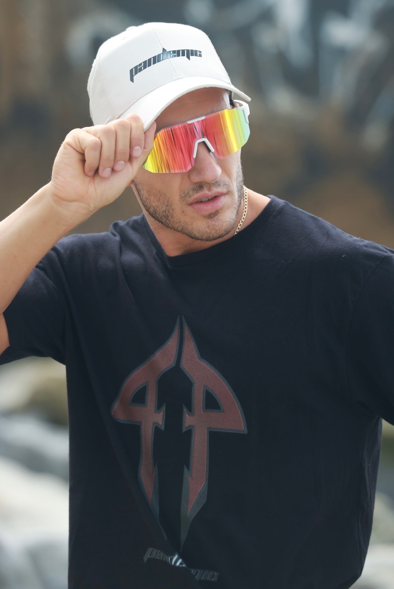 Double Trouble P Tee in Noir