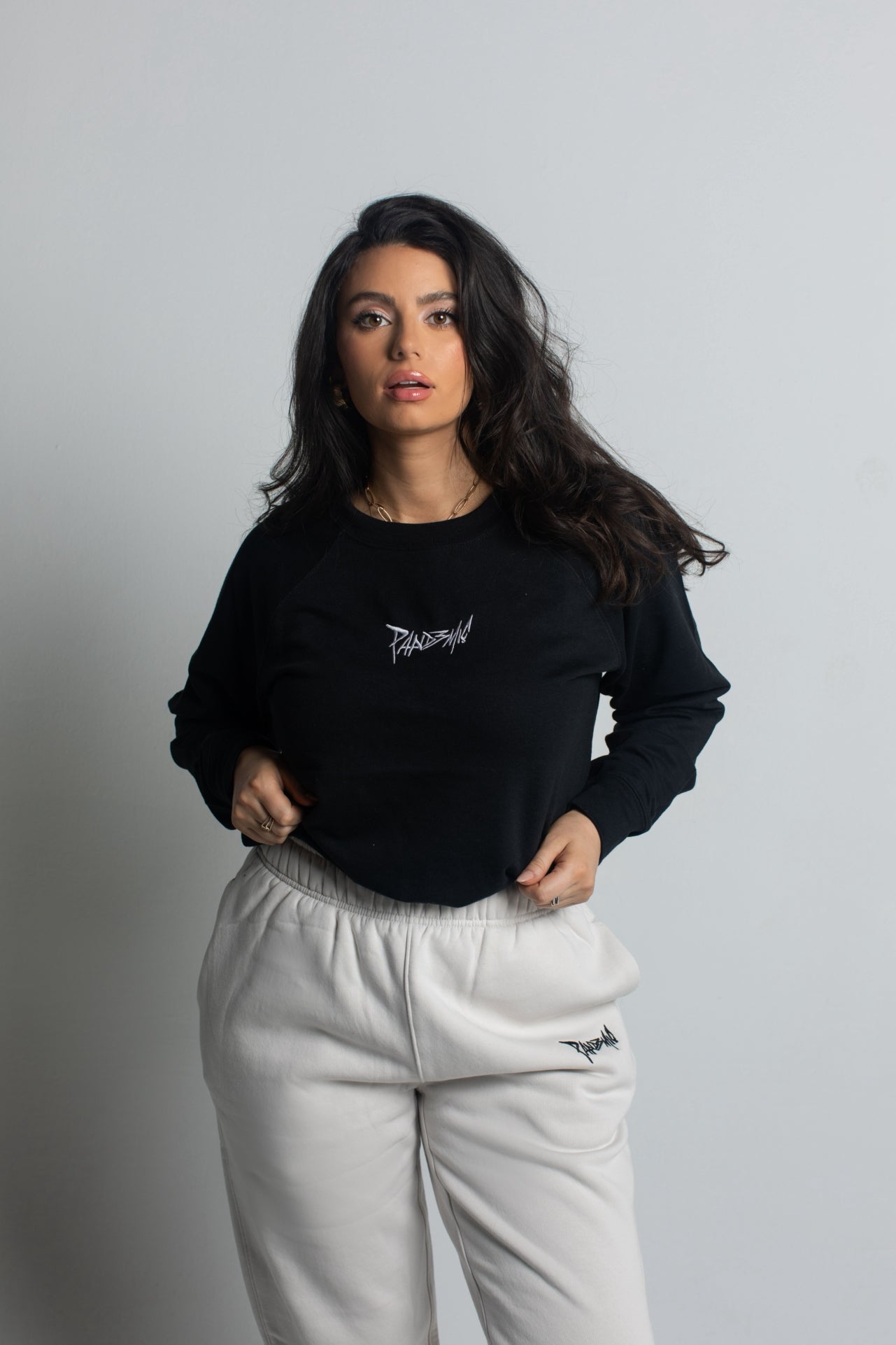 Loopback Terry Crewneck Sweatshirt in Noir