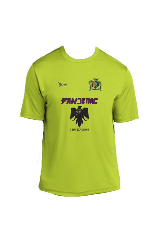 Pandemic Soccer Club Tee in Neon Yellow