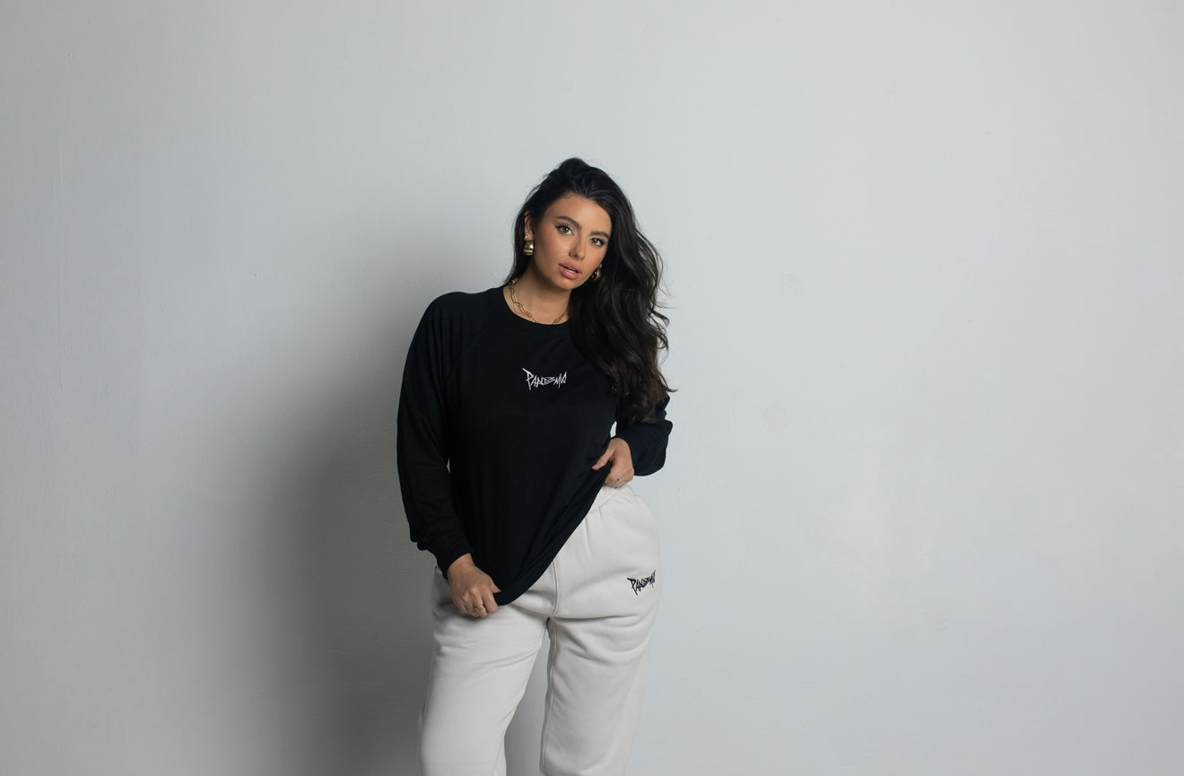 Loopback Terry Crewneck Sweatshirt in Noir