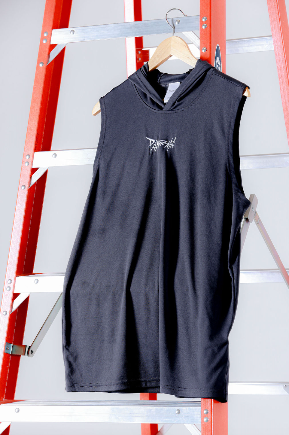 Pandemic Competitor Sleeveless Hoodie in Grey